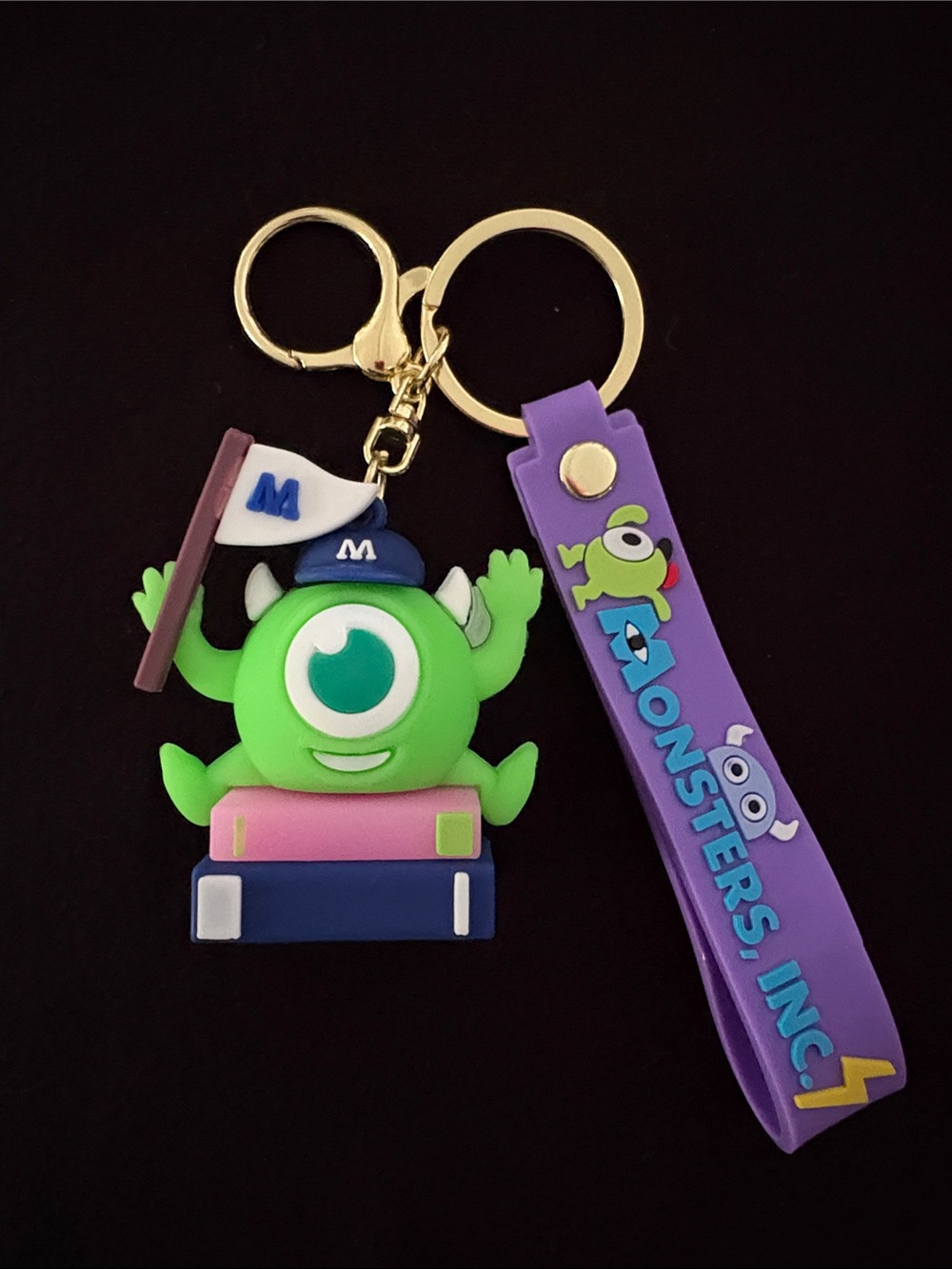 Mike Wazowski Monsters Inc Monsters University Bag Charm Keychain with Strap